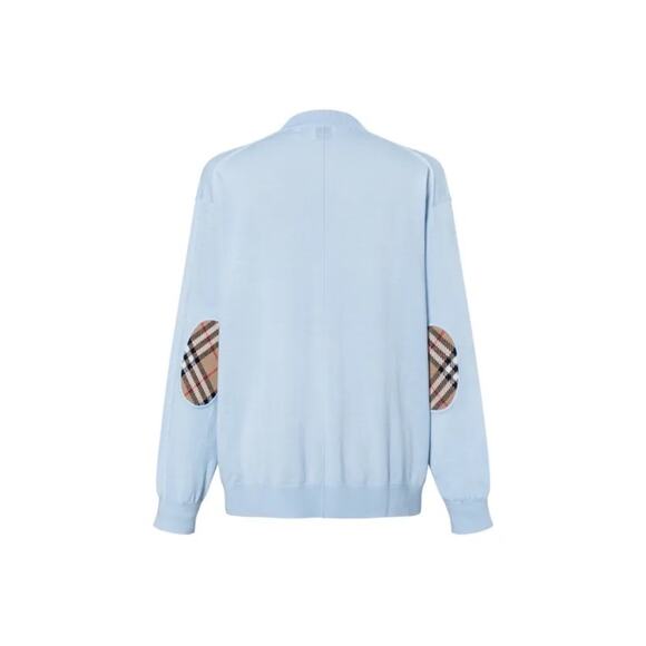 Burberry FW23 Knitwear Women's Light Gray Blue wool NWT XL